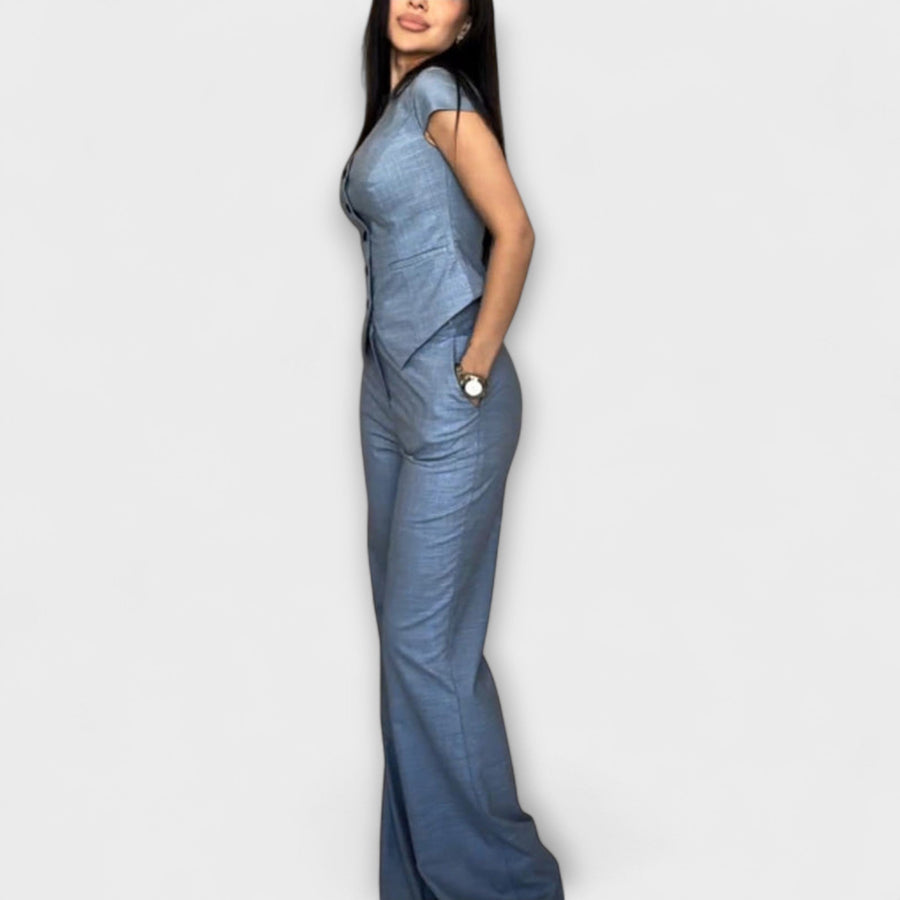Ivy - Elegantes V-Ausschnitt Top mit passender Hose