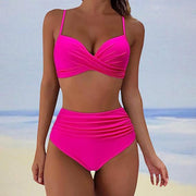 Dione - Stylischer gepolsterter High-Waist-Bikini | Klassischer zweiteiliger Badeanzug mit hoher Taille für Damen