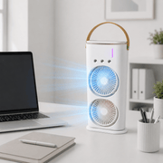 Doppelkopf Luftkühler mit Sprühnebel und USB