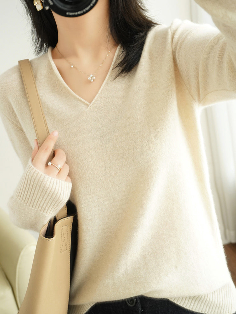 Birgit | V-Ausschnittpullover mit Kaschmirgefühl