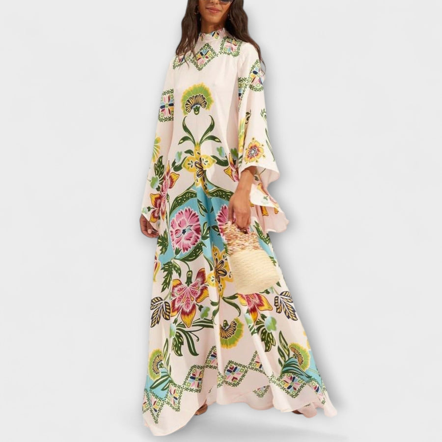 Lisa - Elegantes Maxikleid mit floralem Muster und fließendem Schnitt
