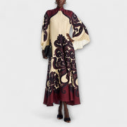 Lucy - Elegantes Maxi-Kleid mit beeindruckendem Grenadilla-Print für mühelose Stilvollheit