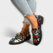 Berendina™ - Mehrfarbige Loafers mit Blumenmuster