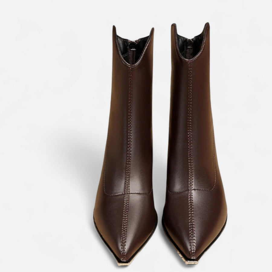 Damen-Chelsea-Stiefeletten mit Absatz | Reißverschluss, veganes Leder