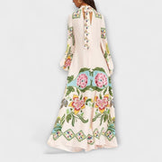 Lisa - Elegantes Maxikleid mit floralem Muster und fließendem Schnitt