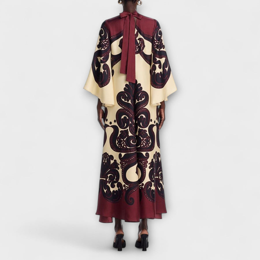 Lucy - Elegantes Maxi-Kleid mit beeindruckendem Grenadilla-Print für mühelose Stilvollheit