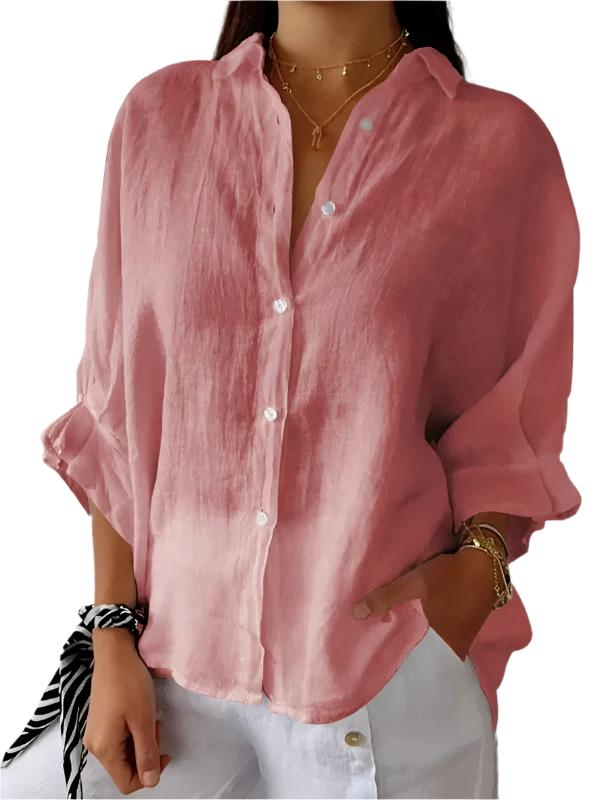 Heidi-Mode | Damen Leinenbluse Unifarben