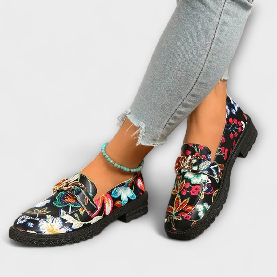 Berendina™ - Mehrfarbige Loafers mit Blumenmuster
