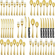 Silvaris | 48-teilige spülmaschinenfeste Besteckkollektion – Moderne Kontrastmuster