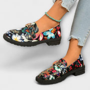 Berendina™ - Mehrfarbige Loafers mit Blumenmuster
