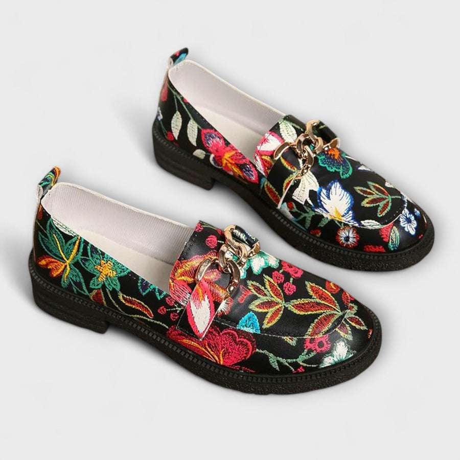 Berendina™ - Mehrfarbige Loafers mit Blumenmuster