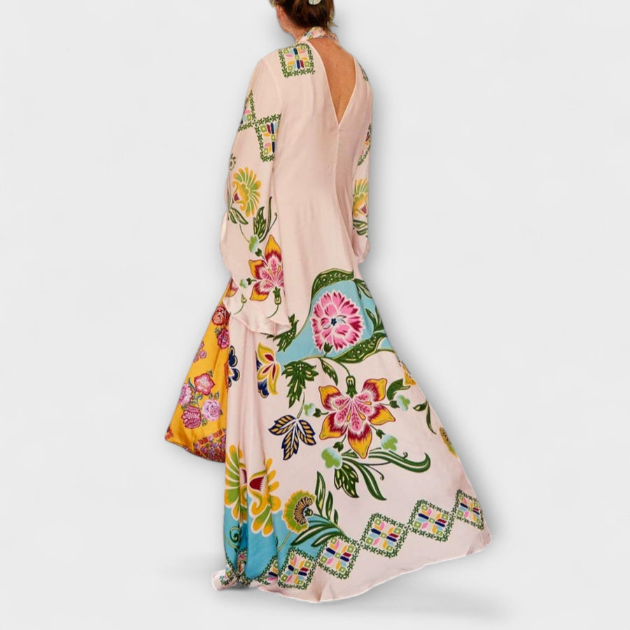 Lisa - Elegantes Maxikleid mit floralem Muster und fließendem Schnitt
