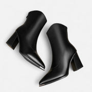 Damen-Chelsea-Stiefeletten mit Absatz | Reißverschluss, veganes Leder