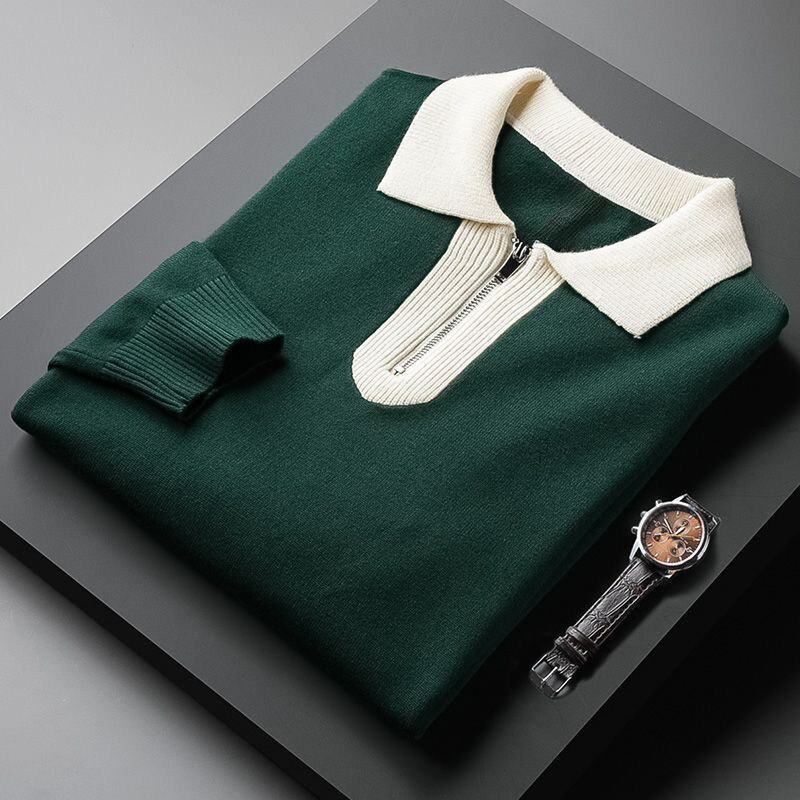 Ulf | Herren Zip-Pullover mit Revers & Langarm