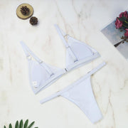 Triangel Bikini Set Damen – Veganleder Look, Verstellbar