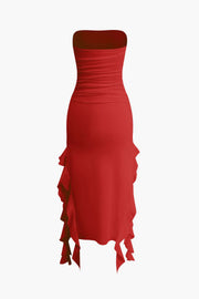 Sofia | Elegantes Bandeau-Maxikleid mit Volant-Details – Zeitlose Raffinesse