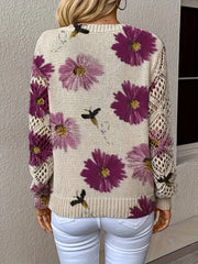 Rayuela Eleganter Pullover mit Blumendessin | Lila