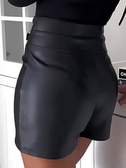 Hoch taillierte Shorts aus veganem Premium-Nappa – Sommer & Festival-Look