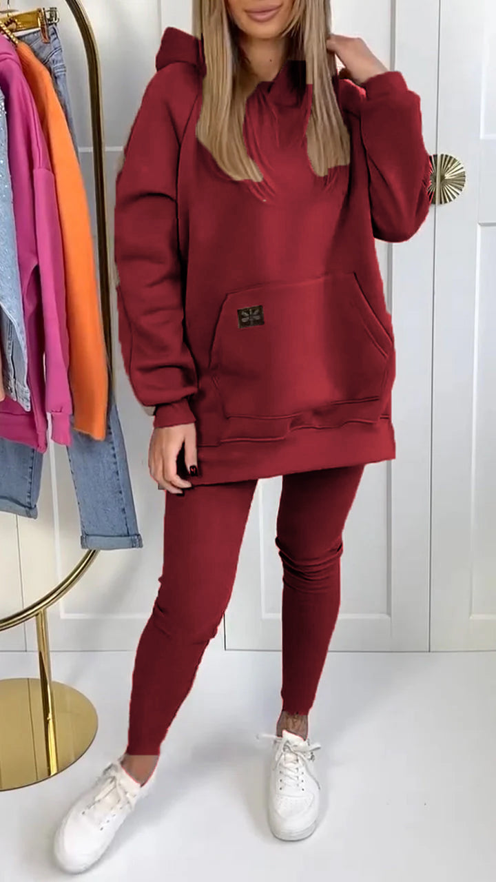 SAMIRA - SET AUS KAPUZENPULLOVER UND LEGGINGS