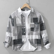 Herrenhemd Baumwolle Patchworkdruck lässiger Stil - Hector