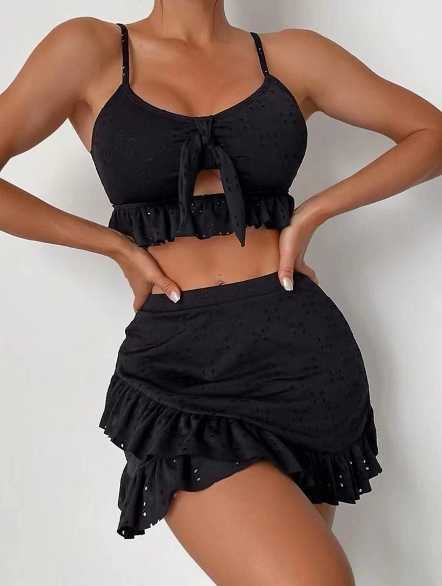 Damen Zweiteiler – Baumwolle – Ärmelloses Top & Weite Hose – Sommer