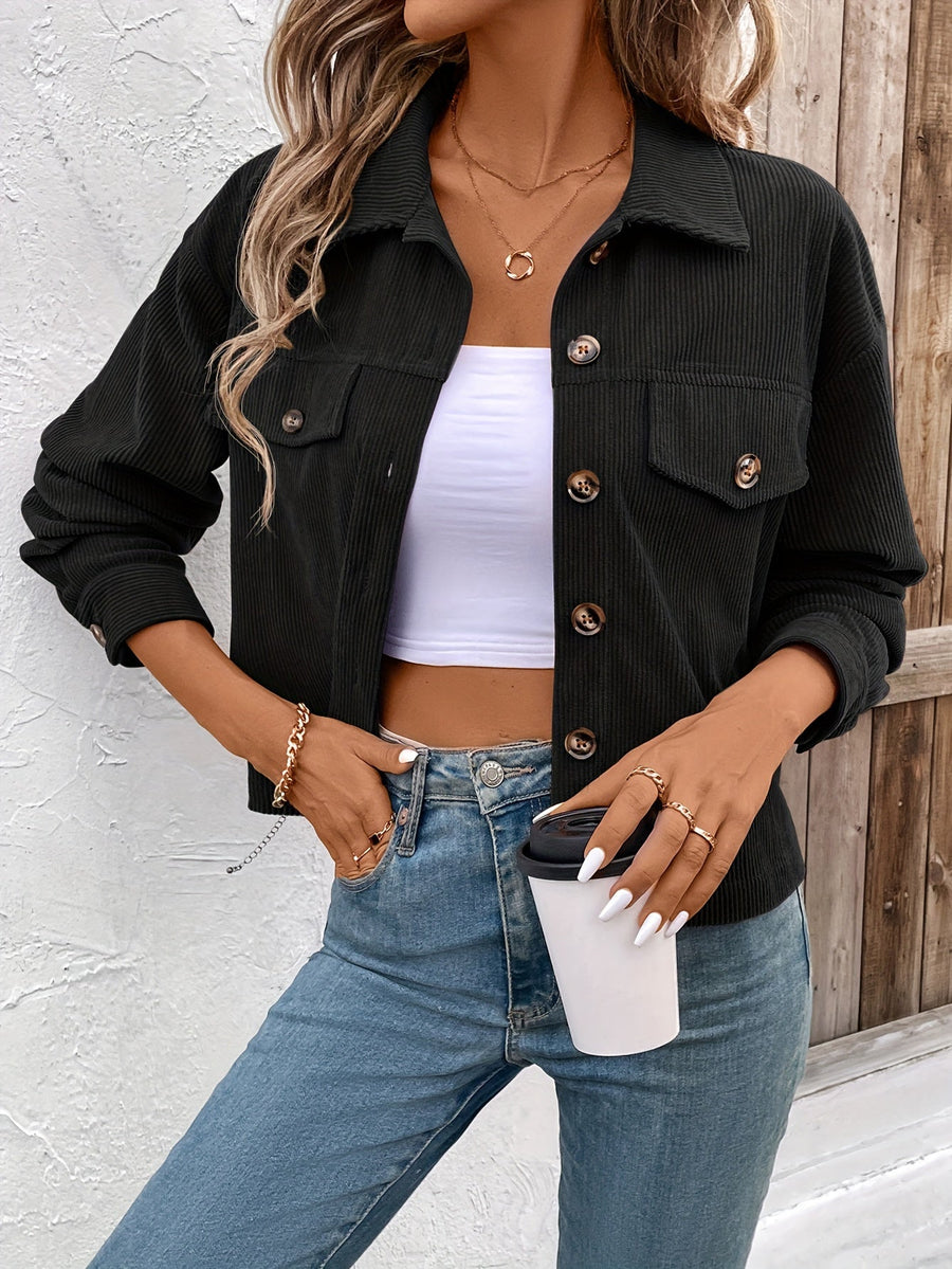 Nichola – Langärmelige Jacke Mit Knopfleiste