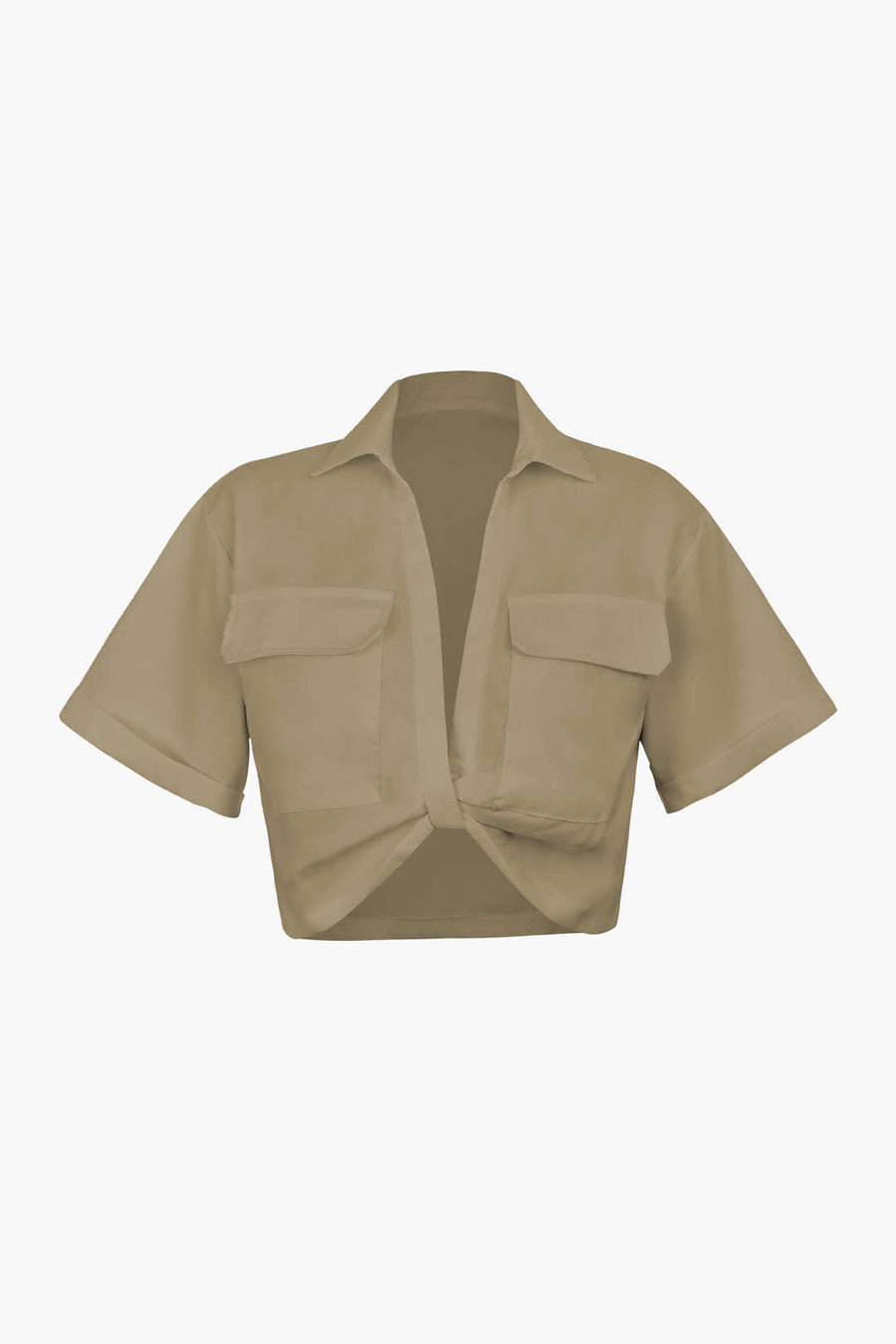 Janice | Stylisches Kurzarm Crop Shirt mit kragen