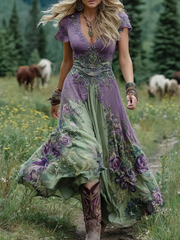 Sophie | Damen Maxikleid bunt fließend und elegant