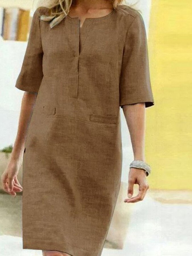 Rieke – Sommerliches Shiftkleid mit V-Ausschnitt