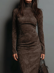 Ava™ - Wildleder Midi-Kleid