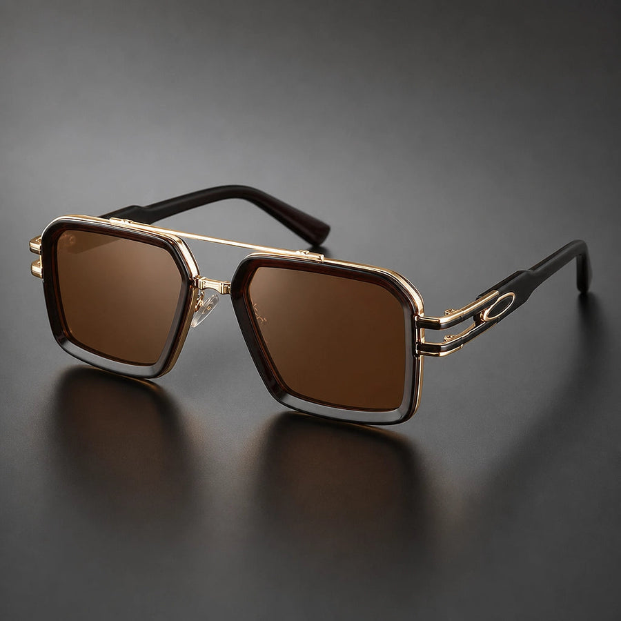 Eckige Damen-Sonnenbrille mit Doppelsteg