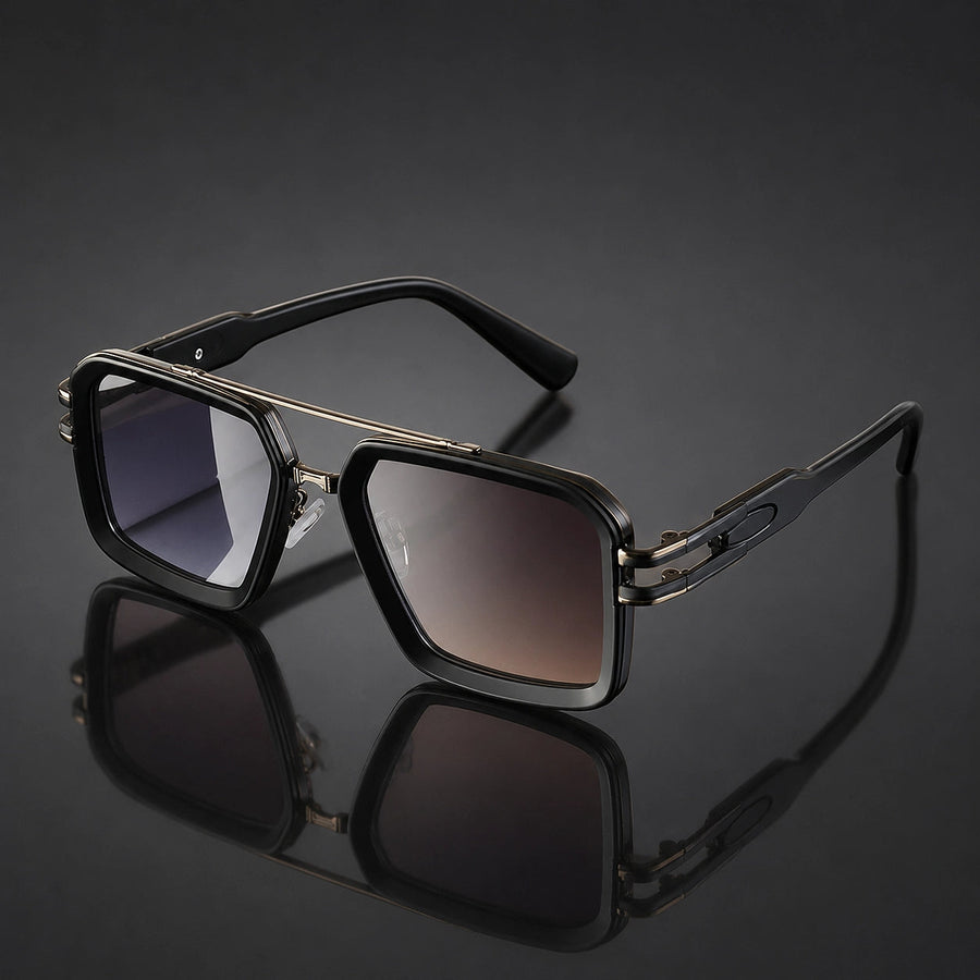 Eckige Damen-Sonnenbrille mit Doppelsteg