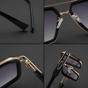 Eckige Damen-Sonnenbrille mit Doppelsteg