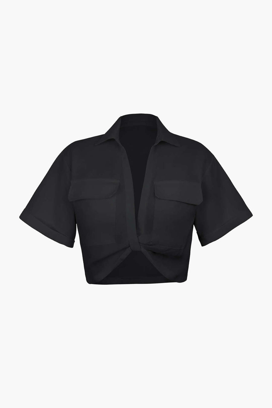 Janice | Stylisches Kurzarm Crop Shirt mit kragen