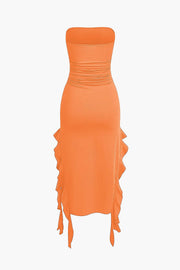 Sofia | Elegantes Bandeau-Maxikleid mit Volant-Details – Zeitlose Raffinesse