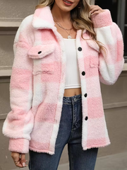Elisa | Kuschelige Karo Fleecejacke Damen Stil