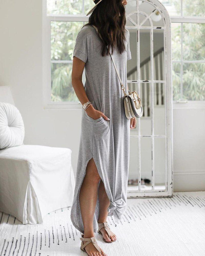 Lara - schwarz maxi-t-shirt-kleid