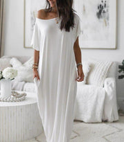 Lara - schwarz maxi-t-shirt-kleid