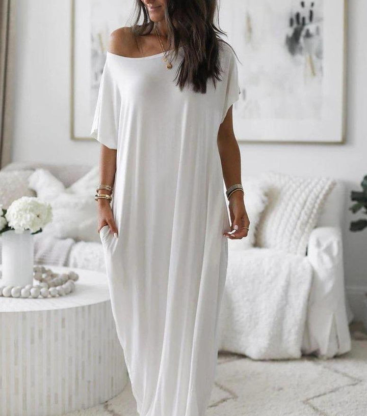 Lara - schwarz maxi-t-shirt-kleid