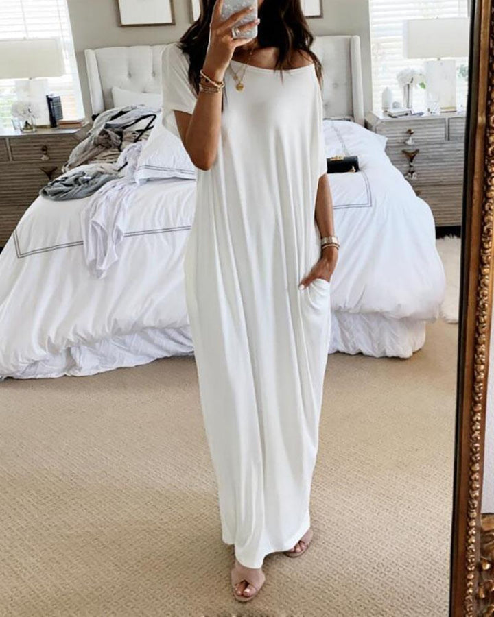 Lara - schwarz maxi-t-shirt-kleid