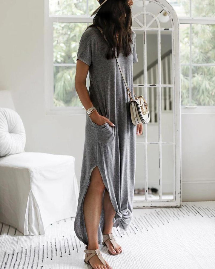 Lara - schwarz maxi-t-shirt-kleid