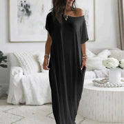 Lara - schwarz maxi-t-shirt-kleid