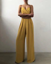 Eleganter Damen Jumpsuit mit Herzausschnitt und weitem Bein