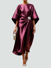 Johanna | Elegantes Abendkleid mit Brosche Langarm