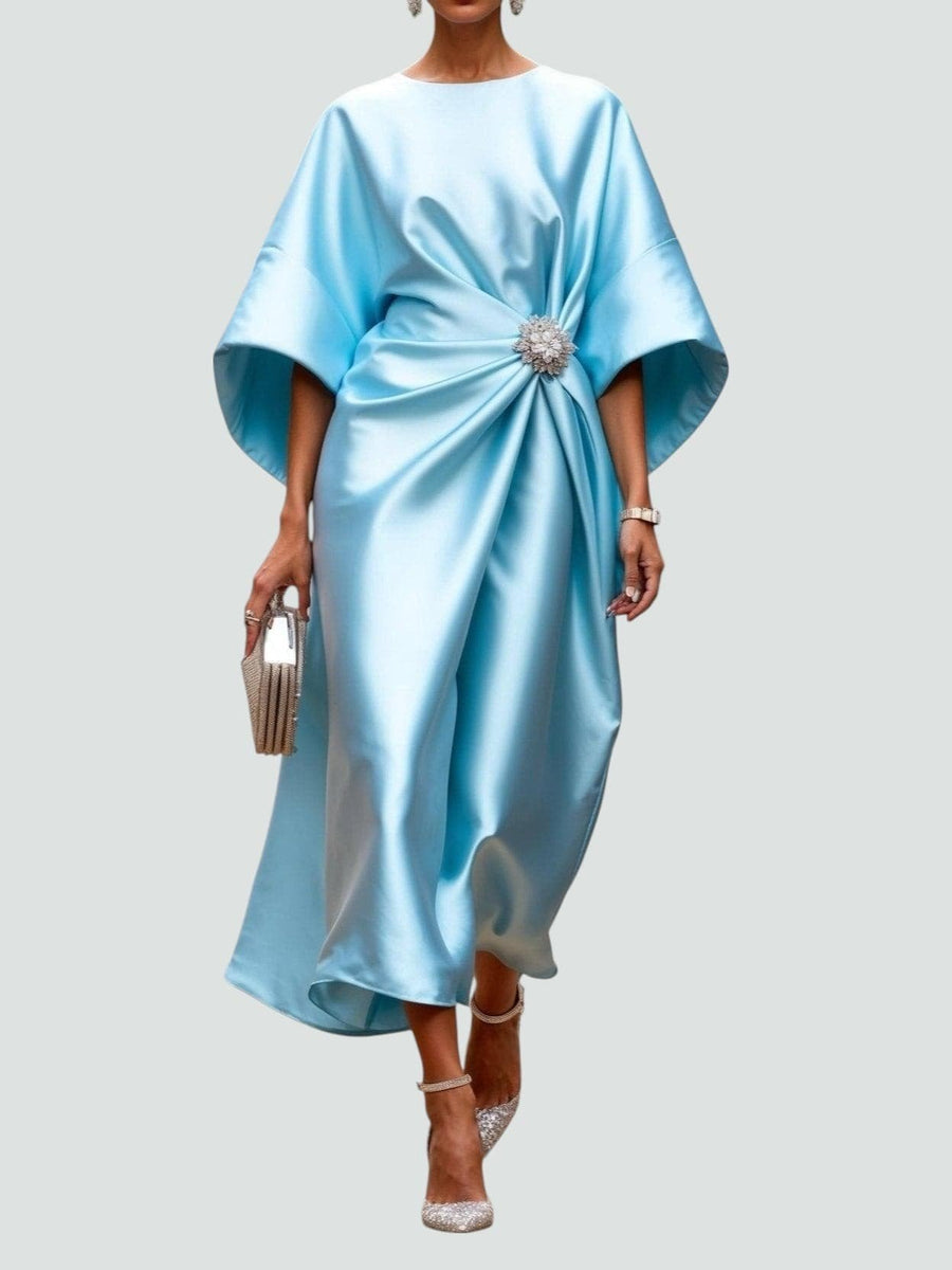 Johanna | Elegantes Abendkleid mit Brosche Langarm