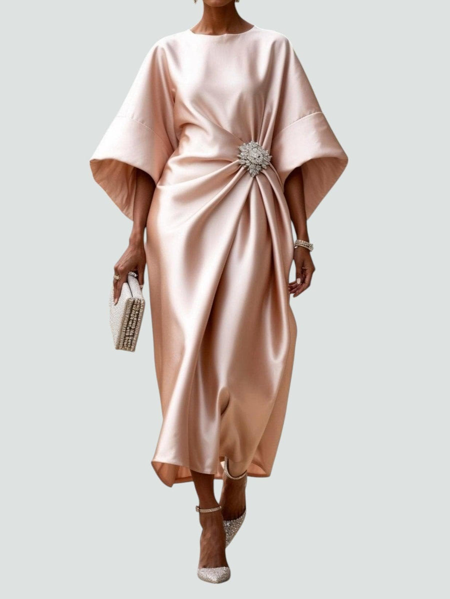 Johanna | Elegantes Abendkleid mit Brosche Langarm