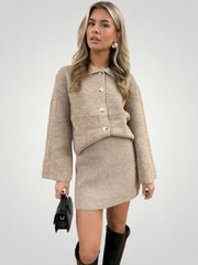 Sanna | Stilvolles Button-Down-Set mit Rock