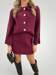 Sanna | Stilvolles Button-Down-Set mit Rock