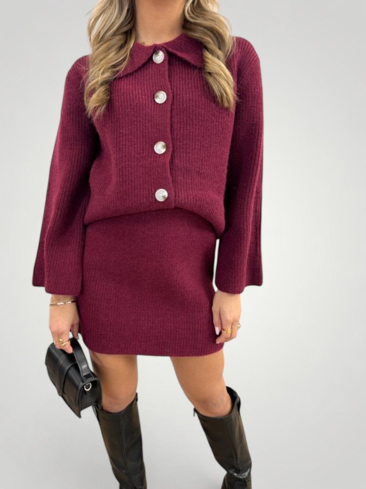 Sanna | Stilvolles Button-Down-Set mit Rock