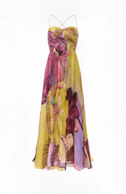 Elegantes  Florales Sommer Maxi Kleid Ärmellos